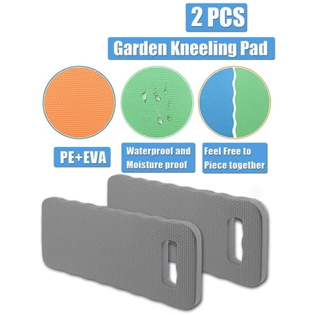Kneeling Pad 2 PCS, Heavy Duty Foam Knee Mat for Gardening Yoga Cleaning, Waterproof Non-Slip Cushion for Exercise Bath, Grey