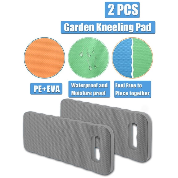 Kneeling Pad 2 PCS, Heavy Duty Foam Knee Mat for Gardening Yoga Cleaning, Waterproof Non-Slip Cushion for Exercise Bath, Grey