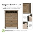 thumbnail image 5 of Furniture of America Jares Adult Modern 5-Drawer Solid Wood Vertical Dresser, Rustic Oak, 5 of 13