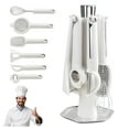 thumbnail image 1 of Juego de utensilios de cocina: rallador, batidor de huevos, abridor de botellas y filtro. Estante de almacenamiento multifuncional para herramientas del hogar. Marco de metal plegable de 2, 1 of 7
