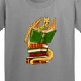 thumbnail image 4 of Inktastic Well-read Cute Gold Dragon Reading Books Youth T-Shirt, 4 of 5