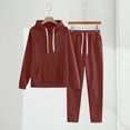 thumbnail image 2 of Blekii Women's Solid Color Hoodie And Sweatpants Set, Matching Long Sleeve Top & Bottoms, Casual Loungewear for Home Or Gym, Soft French Terry Fabric, Comfortable Two-Piece Outfit, 2 of 10