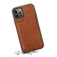thumbnail image 3 of iPhone 12 6.1-inch Case,Dteck Shockproof Rubber Retro Leather Slim Card Holder Wallet Hybrid Back Phone Case Cover For Apple iPhone 12,Brown, 3 of 6