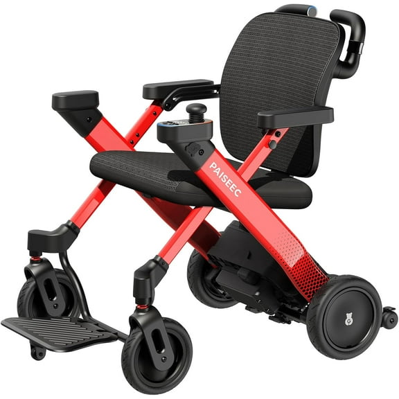 Paiseec Electric Wheelchair for Adults, Foldable Motorized Transport Wheelchair Walker 3-in-1, 360W Motor, 265 lbs Capacity, Lightweight and Airline Approved
