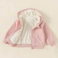 thumbnail image 2 of Utlike Girls Jacket Winter Warm Children Solid Color Coat Hoodie Hooded Cardigan Jacket Athletic Fit Top For Photoshoot Size 2 Years-3 Years, 2 of 4