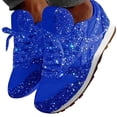 thumbnail image 2 of Women's Sparkly Glitter Casual Tennis Sneakers -Lace Up Breathable Bling Crystal Comfort Bling Walking & Running Fashion Shoes, 2 of 4