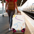 thumbnail image 3 of Stretch Luggage Cover XL(29-32in)– Elastic Travel Suitcase Protector with Handle Openings & Bottom Closure, Washable Polyester Spandex Suitcases Cover, Doodle Print, 3 of 5