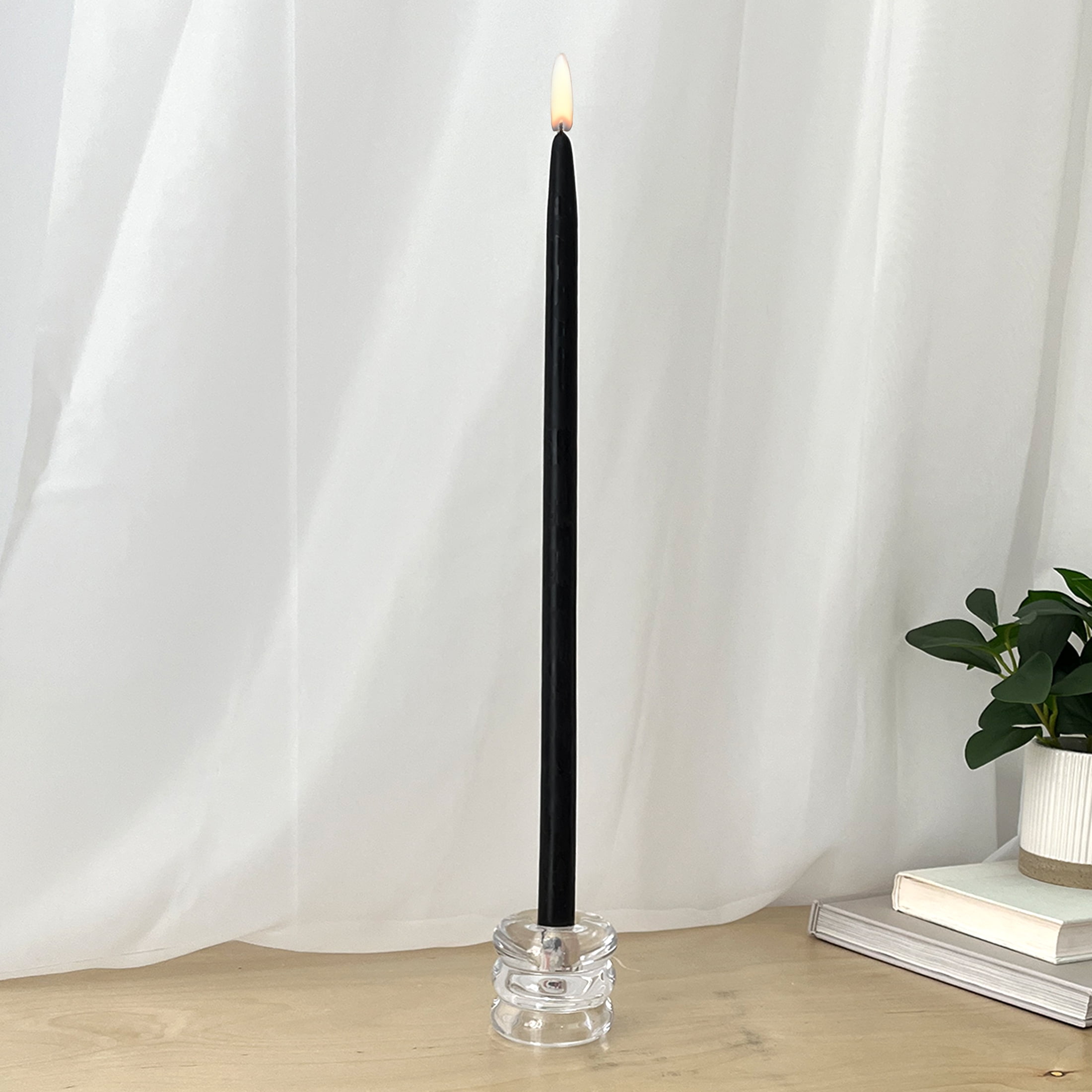 Mainstays Paraffin Wax Taper Candle, 16 in, Unscented, Black