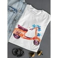 thumbnail image 3 of Cool Vintage Watercolor Scooter T-Shirt Women -Image by Shutterstock, Female x-Large, 3 of 4