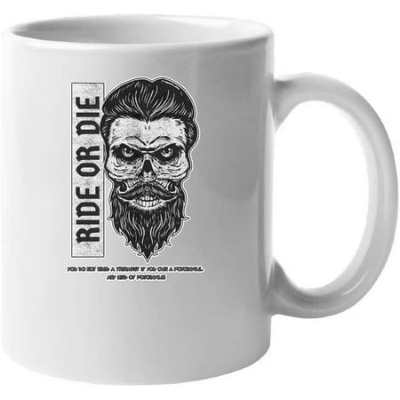 

Ride Or Die Biker with Skull Motorcycle Novelty Fashion Design Ceramic Coffee Mug