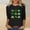 A1512 Black, variant on St Patrick's Day Shirt for Women Watercolor Shamrocks Graphic Tee Three Quarter Sleeve Crewneck Soft Festival Apparel Clover Gift