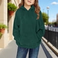thumbnail image 2 of EnJoCho Girls Fuzzy Fleec𝖾 Pullover Hoodies Sweatshirt Casual Loose Outwear Coat Pockets 4-15 Years Winter Warm Sher𝗉a Top Hooded Jacket Kidswear Apparel, 2 of 8