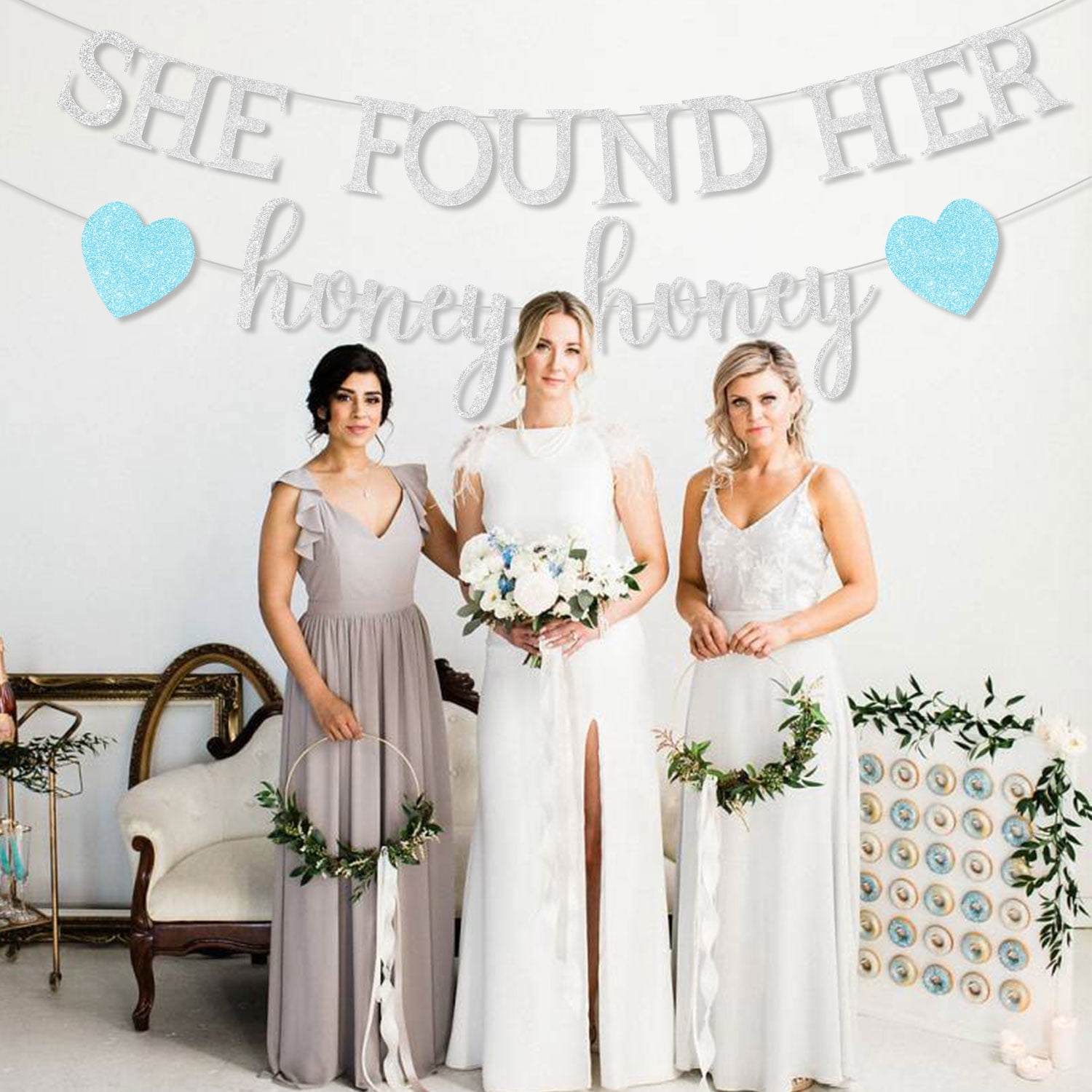 "She Found Her Honey" Brautparty-Banner – Silberne Glitzer-Girlande Für Junggesellinnenabschied & Verlobung, Inkl. Aufhängeband