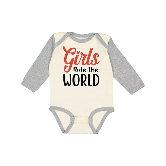Inktastic Girls Rule the World Boys or Girls Long Sleeve Baby Bodysuit