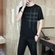 thumbnail image 4 of Conjunto de chándal con camiseta negra para hombre, pantalones de chándal lisos, conjuntos deportivos para gimnasio, ropa de hombre de alta calidad, conjunto elegante de 2 piezas básico, 4 of 5