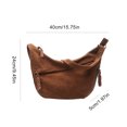 thumbnail image 2 of HUISZJ Faux Suede Crossbody Bag, Retro Dumpling Bag, Large Capacity Crossbody Bag for Women Work Travel Commute (Dark Brown), 2 of 8