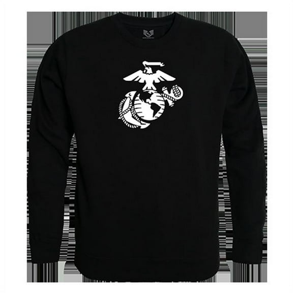 Marines 3 Graphic Crew Neck Sweatshirt, Black - Small