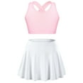 thumbnail image 2 of iiniim Girls Tennis Golf Sports Outfit Sleeveless U Neck Tank Top with Pleated Skort Skirt Set Tracksuit Size 4-14 Pink&White 10, 2 of 7