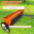 thumbnail image 4 of Rugerasy 40Inch Tow Behind Aerator,Tow Behind Plug Aerator with Transport Wheels,Steel Teeth,Tray,Pull Behind Aerator with Adjustable Handle for Farm,Garden,Orange, 4 of 6
