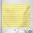 thumbnail image 1 of Chevron Tapestry, Summer Season Inspired Colors with Geometric Stripes Monochrome Pattern, Fabric Wall Hanging Decor for Bedroom Living Room Dorm, 5 Sizes, Yellow and Pale Yellow, by Ambesonne, 1 of 1