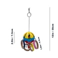 thumbnail image 5 of Juguetes de bolas de plástico para loros y pájaros, bagel de cartón de colores y chupetes acrílicos para loros, cacatúa gris africana, cacatúa, sol, 5 of 5