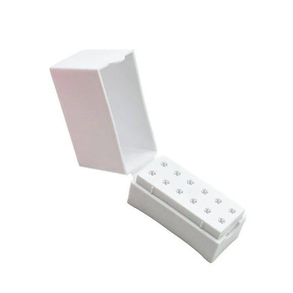 Soporte para brocas de uñas shamjiam organizador acrílico a prueba de polvo plegable herramientas de manicura