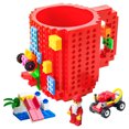 thumbnail image 1 of Taza de ladrillo incorporada, taza de café divertida y novedosa, taza creativa de bloques de construcción DIY, tazas de fiesta de cumpleaños para niños, regalos únicos para Navidad, 1 of 8