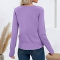 thumbnail image 3 of Cardigan Sweaters for Women 2025 Lightweight Knit Cardigan Long Sleeve V Neck Button Down Fall Outerwear Purple S, 3 of 4