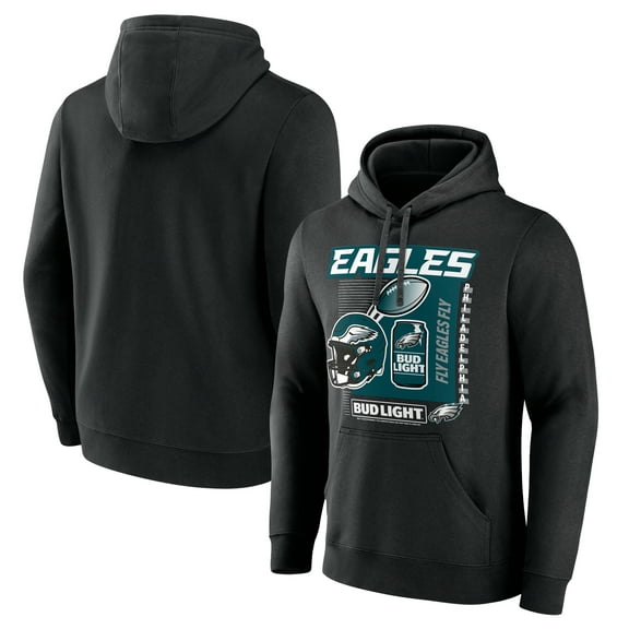 Men's Black Philadelphia Eagles Bud Light Pullover Hoodie