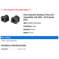 thumbnail image 2 of Front Sway Bar Bushing 2 Piece Set - Compatible with 2003 - 2015 Honda Pilot 2004 2005 2006 2007 2008 2009 2010 2011 2012 2013 2014, 2 of 2