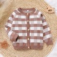 thumbnail image 4 of KYAIGUO Toddler Girls Checkerboard Knit Sweater Autumn Cardigan Plaid Tops Baby Boys Wiinter Warm Soft Sweater, 4 of 7