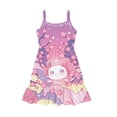 thumbnail image 7 of Uourmeti Girls Axolotl Donuts Dresses 5-6Y Cute Spaghetti Strap Beach Sundress Casual Flared Swing A-Line Tiered Dresses for Girls Princess Holiday Clothes, 7 of 7