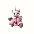 thumbnail image 1 of Valentine's Day Motorcycle Cat Acrylic 2D Pendant Keychain Car Rearview Accessory Backpack Small Pendant, 1 of 3
