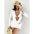 thumbnail image 3 of IROOZIGOTO Women's Rashguard Swimsuit Zip Front Sun Protection Swim Shirt UPF 50+ White L, 3 of 3