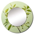 thumbnail image 2 of Designart "Collage of Green Ferns in a Simple Design I" Leaves Rund Mirror For Wall Decor - Large Green Round Print Mirror - Round Traditional Mirror - Wall Mounted Round Large Mirror - 29" x 29", 2 of 6