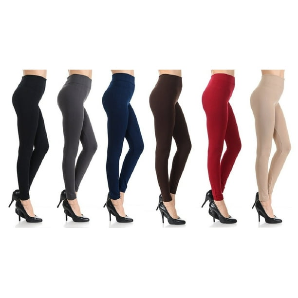 Gilbin's 6Pack Women's Seamless Fleece Lined Leggings Assorted