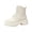 Beige, variant on EKVAHL Women's Orthopedic Combat Walking Boots, Lace Up Platform Ankle Booties, Arch Support Lug Sole Outdoor Office Daily Casual Short Boots Black