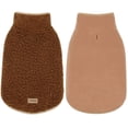 thumbnail image 1 of Abrigo para perro cyeollo reversible con cuello alto grueso, forro polar marrón S, 1 of 7