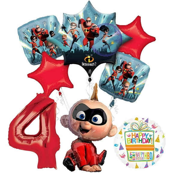Mayflower Products Incredibles Jack Jack party supplies 4th Birthday Balloon Bouquet Decorations