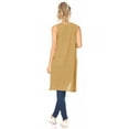 thumbnail image 4 of Women's Casual Solid Long Sleeveless Side Pockets Knit Vest, 4 of 5