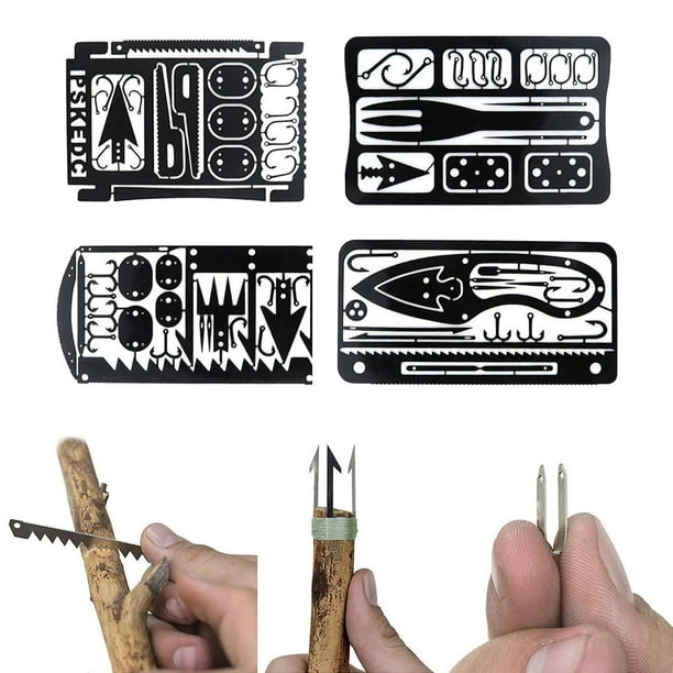 Survival Cards Gear , Fish Hook - Portable Survival Tool Card for