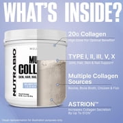 NutraBio Multi Collagen Powder- Hydrolyzed Collagen Peptides for Glowing Hair & Skin- Grass-Fed- Collagen Powder for Women and Men- 45 Servings