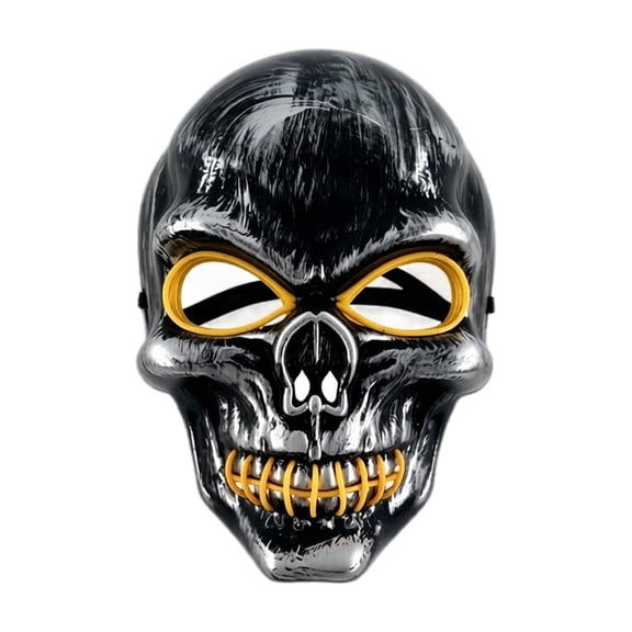 Mask Silver Metallic Skull Mask 10 X 6 Inch Adult Halloween Mask for Halloween Party Haunted House Events