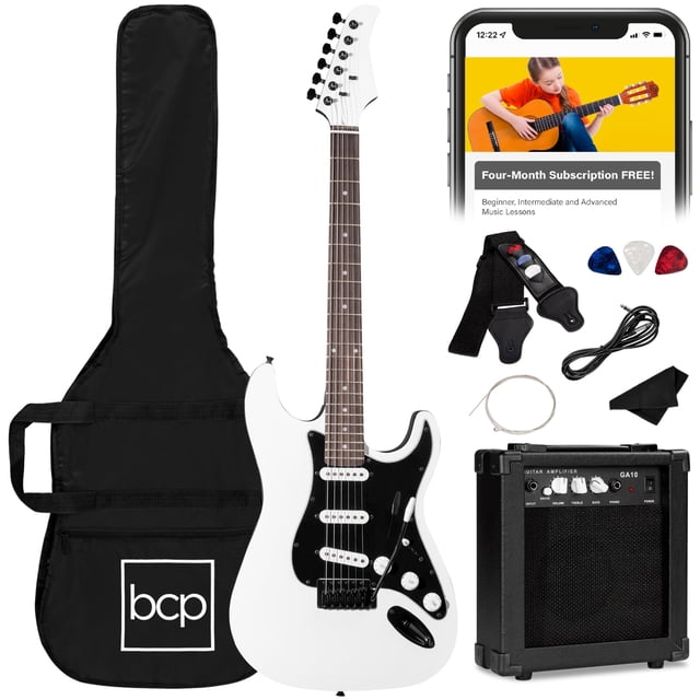 Guitarra eléctrica Best Choice Products de tamaño completo con funda de 10 W