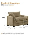 thumbnail image 2 of Modern Oversized Corduroy Armchair,Deep Seat Accent Chair with Pillow,Comfy Single Sofa Chair for Living Room Bedroom Apartment,Camel, 2 of 6
