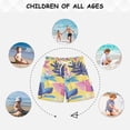 thumbnail image 6 of Yellow Background Pinkish Flowers Leaves Boys' Swim Trunks Board Shorts Beach Pants Bathing Bottoms 5T, 6 of 8