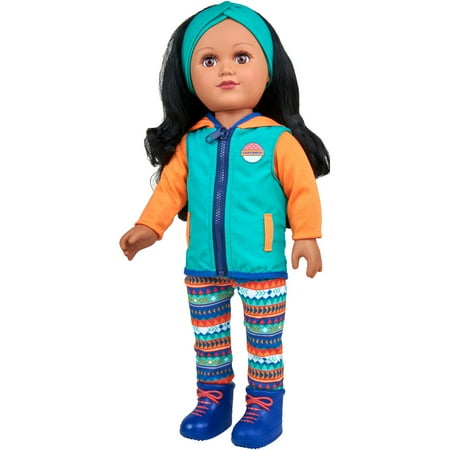 My Life As 18" Poseable Outdoorsy Girl Doll, Black Hair with a Soft Torso