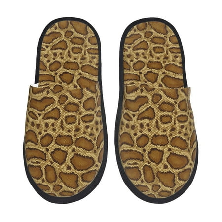 Balery Snake Skin Slient Indoor Furry Fleece Comfort House Shoes Soft Non-Slip Home Shoes Cotton slippers House Slippers-- Large