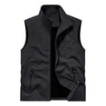 thumbnail image 3 of Awwp Men's Lightweight Vest Sleeveless Outdoor Work Jacket for Travel Hiking Running Multi-Pocket Utility Vest Black Size: L, 3 of 7