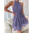 thumbnail image 2 of EASYBRAUS Women Halter Lace Tiered Summer Dress Sleeveless Elegant Party Dress, 2 of 5